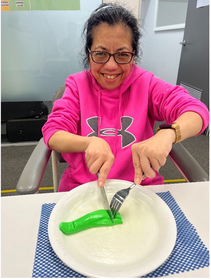 Gold Star for Lenny Lenny acheiving her goal of using cutlery